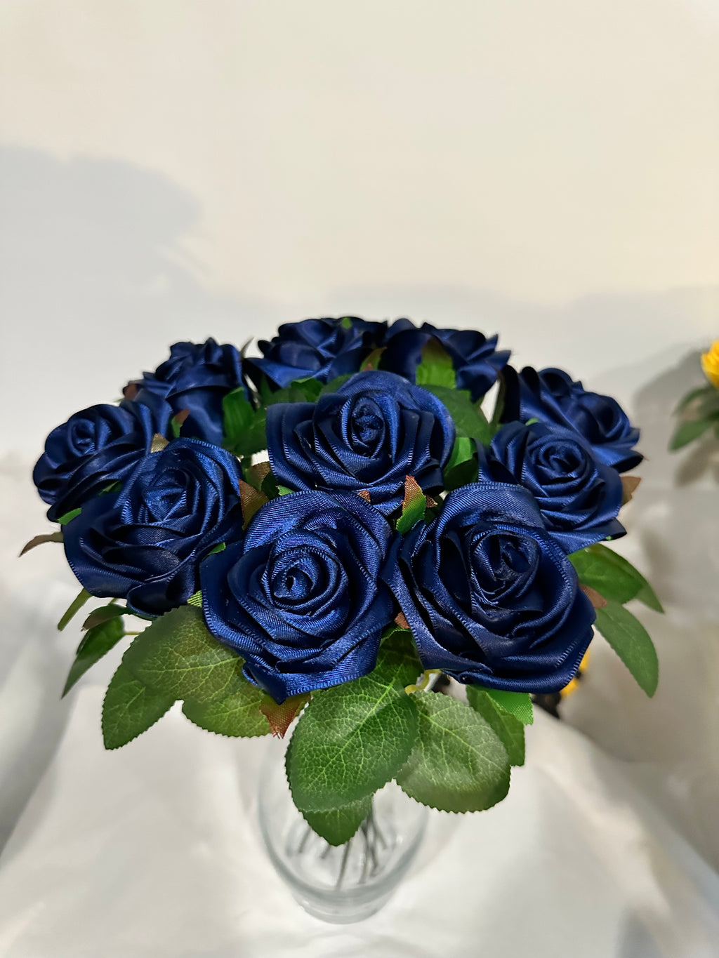 Navy Blue Satin Roses Bouquet