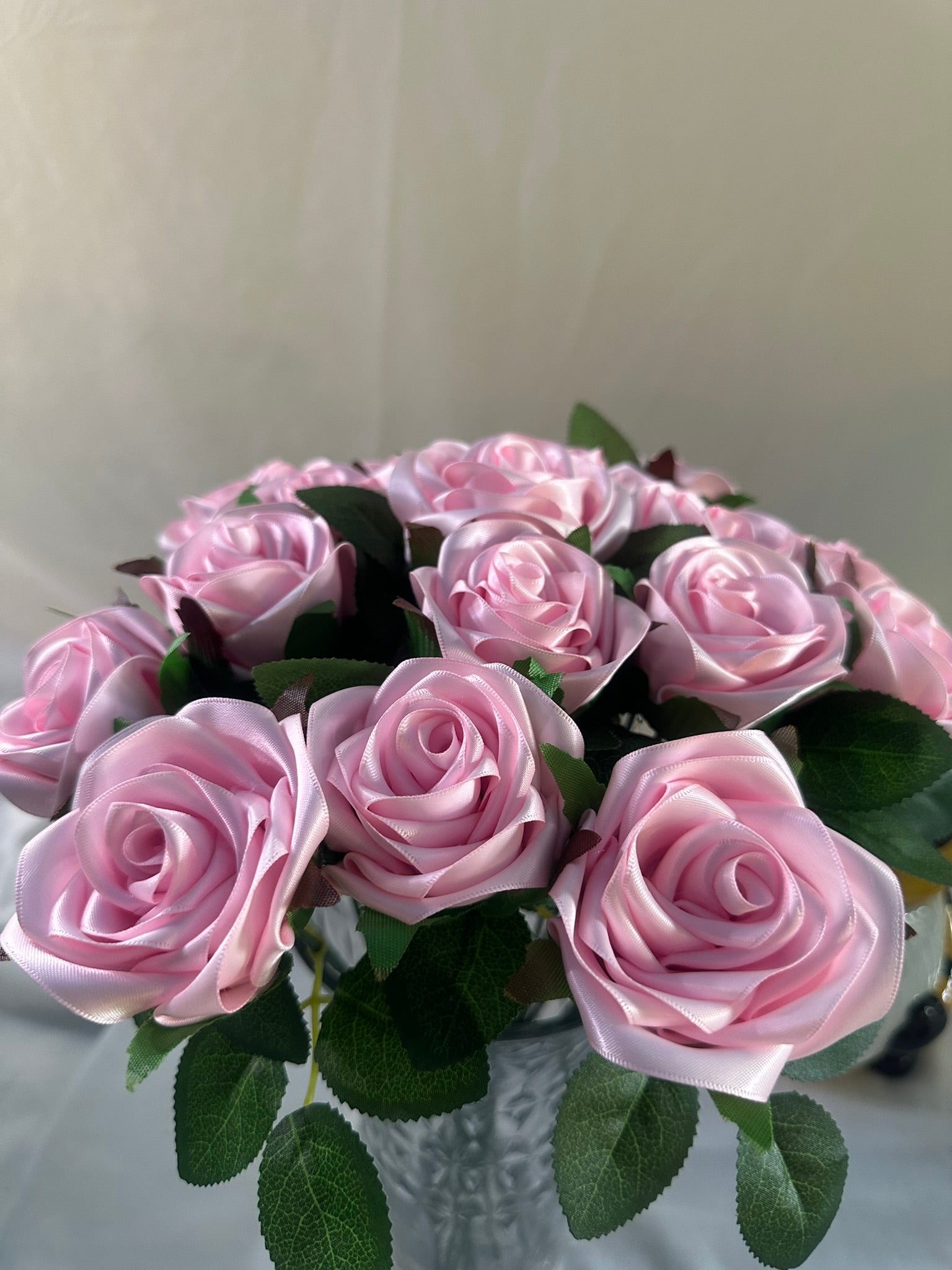 Handmade Satin Ribbon Roses — $3 Each