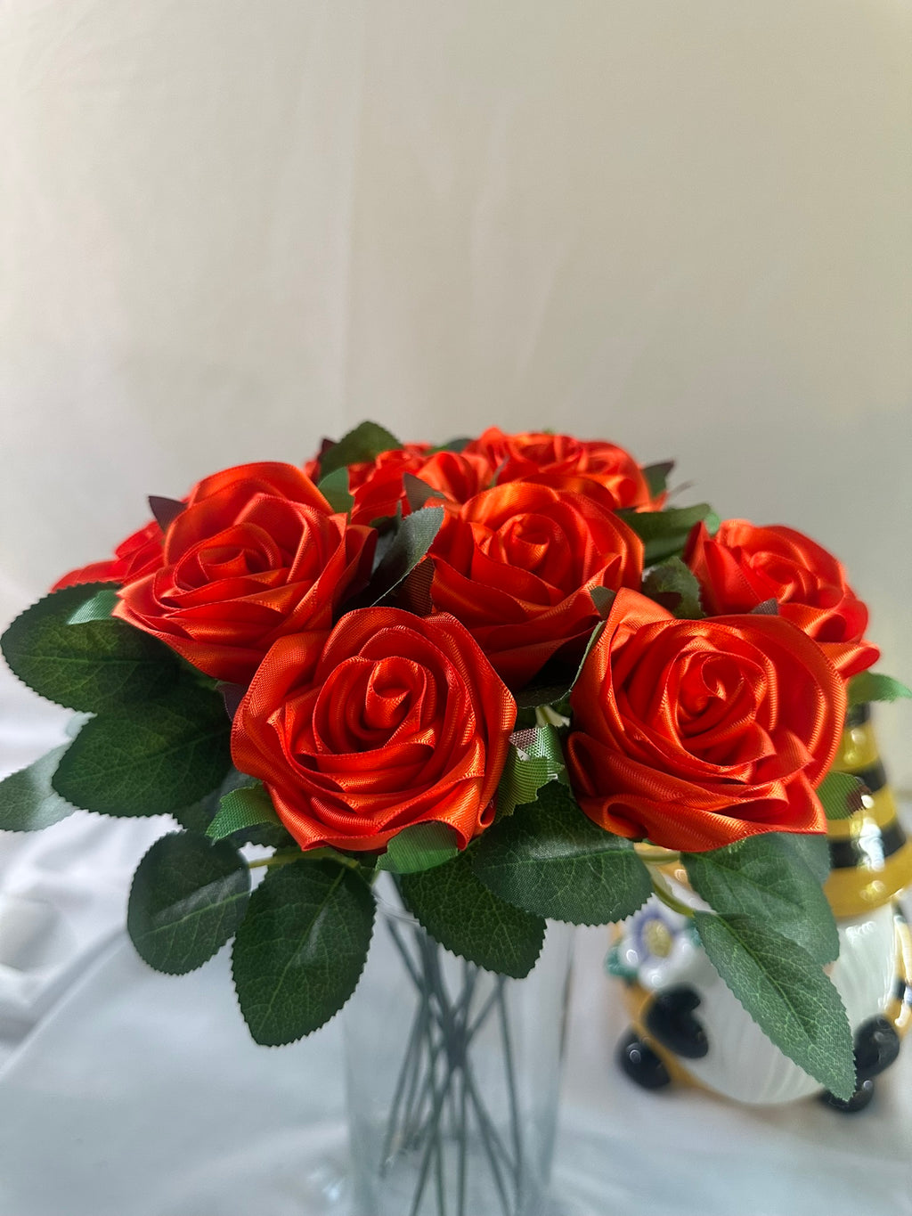 Handmade Satin Ribbon Roses — $3 Each