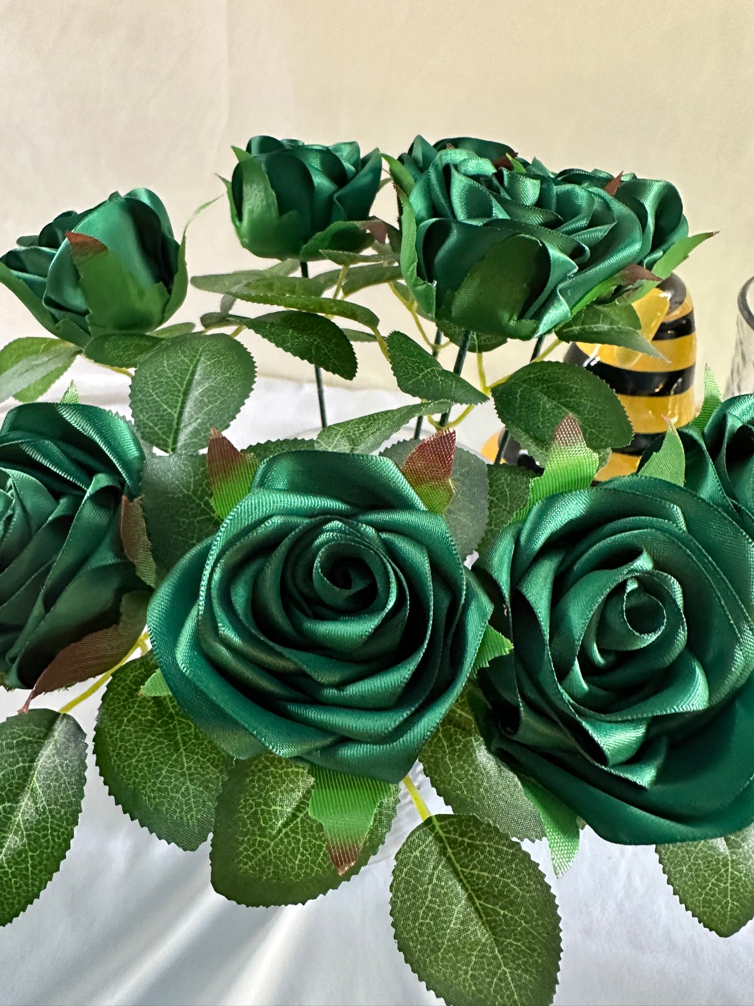 Handmade Satin Ribbon Roses — $3 Each