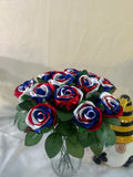 Honey’s Handmade Ribbon Roses - Tri Color