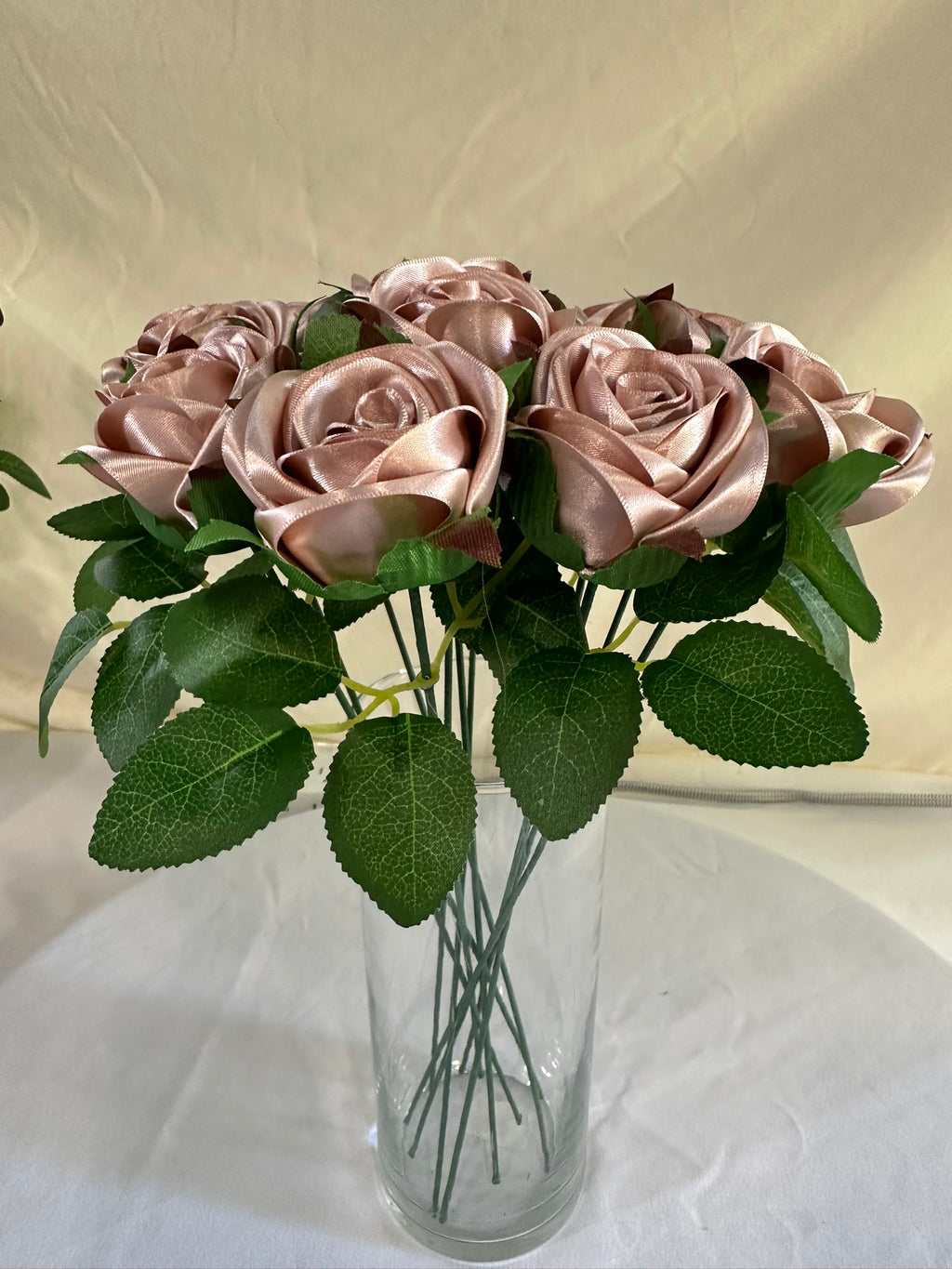 Honey’s Handmade Ribbon Roses - Blush - $3 each