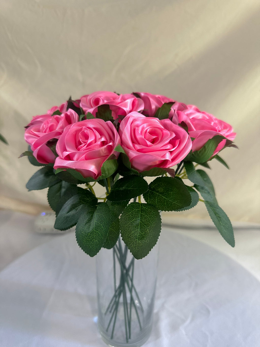 Honey’s Handmade Ribbon Roses - Pink Passion - $3 Each