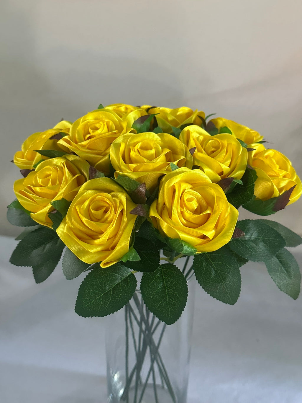 Honey’s Handmade Ribbon Roses - Daffodil yellow - $3 Each