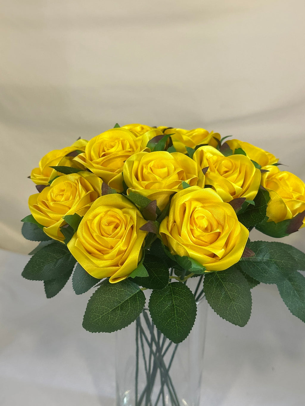 Honey’s Handmade Ribbon Roses - Daffodil yellow - $3 Each