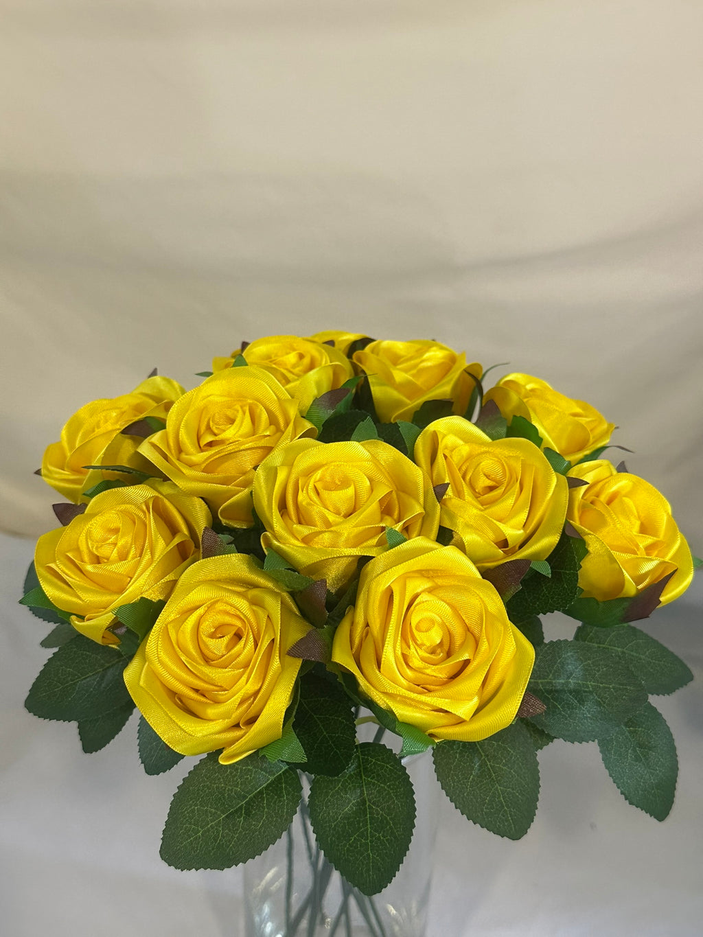Honey’s Handmade Ribbon Roses - Daffodil yellow - $3 Each