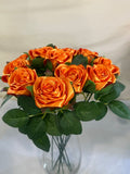 Honey’s Handmade Ribbon Roses - Tangerine orange / $3 Each