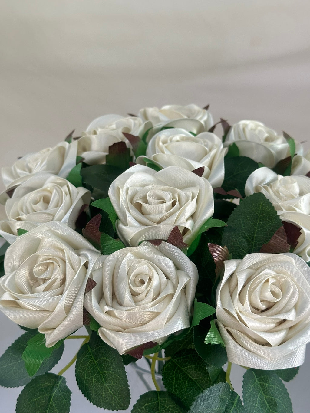 Honey’s Handmade Ribbon Roses—Antique white / $3 Each
