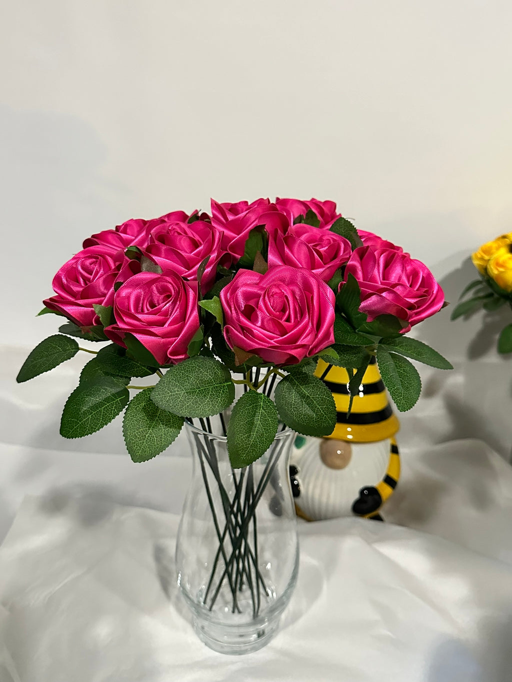 Fuchsia Ribbon Rose Bouquet