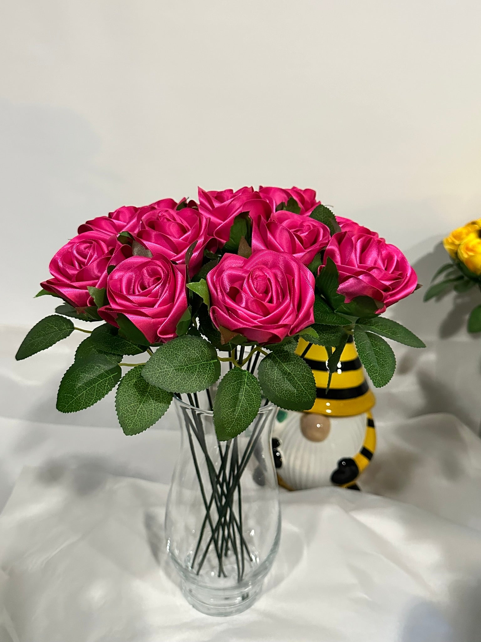 Fuchsia Ribbon Rose Bouquet