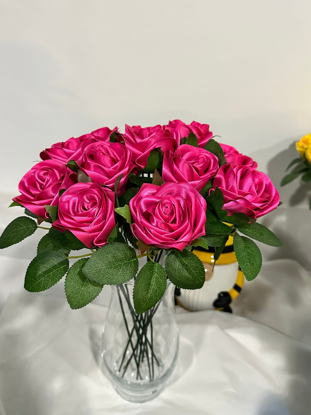Fuchsia Ribbon Rose Bouquet