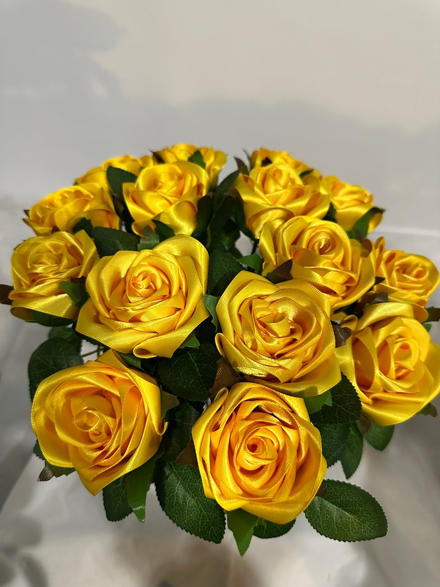 Dark Yellow Ribbon Rose Bouquet