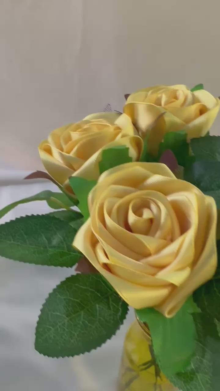 Handmade Satin Ribbon Roses — $3 Each