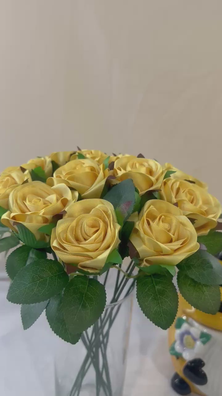 Handmade Satin Ribbon Roses — $3 Each