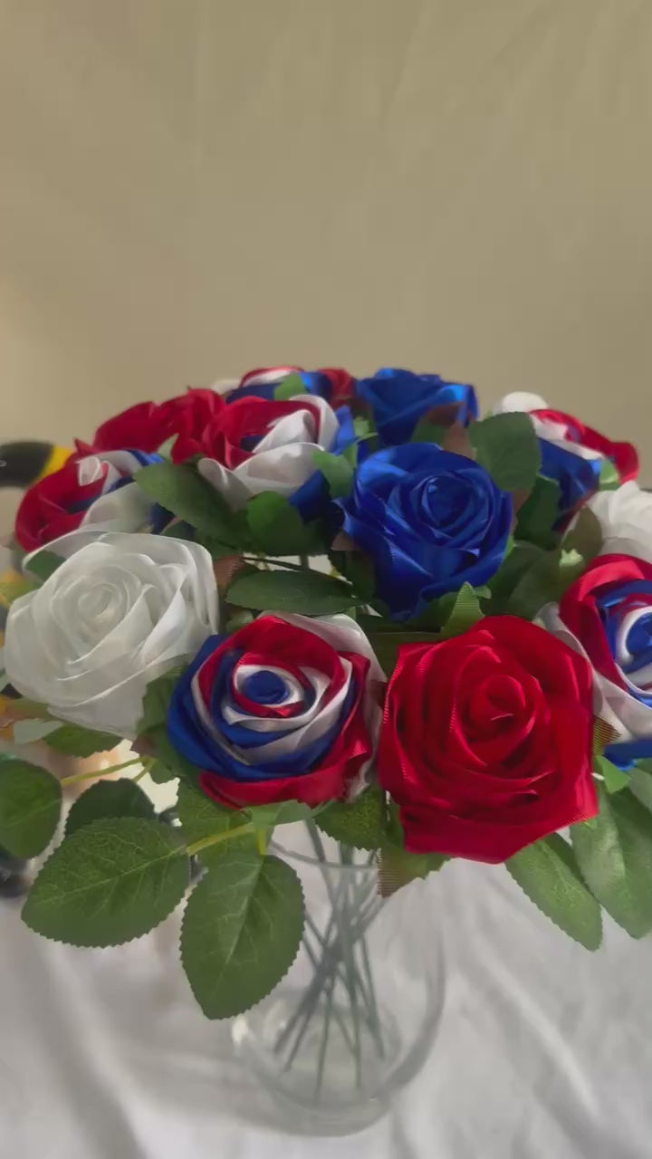 Handmade 250th Ribbon Rose Bouquet