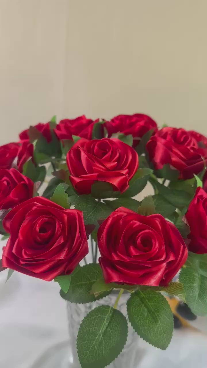 Handmade Satin Ribbon Roses — $3 Each