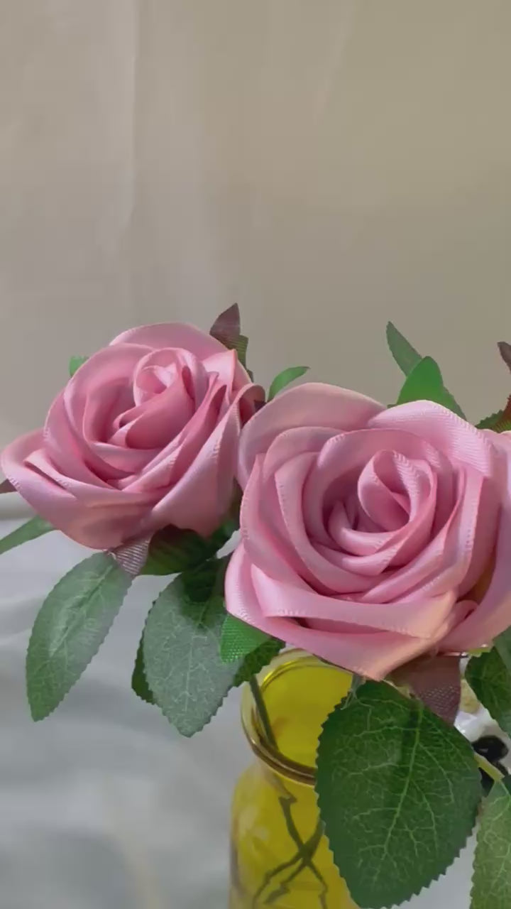 Handmade Satin Ribbon Roses — $3 Each