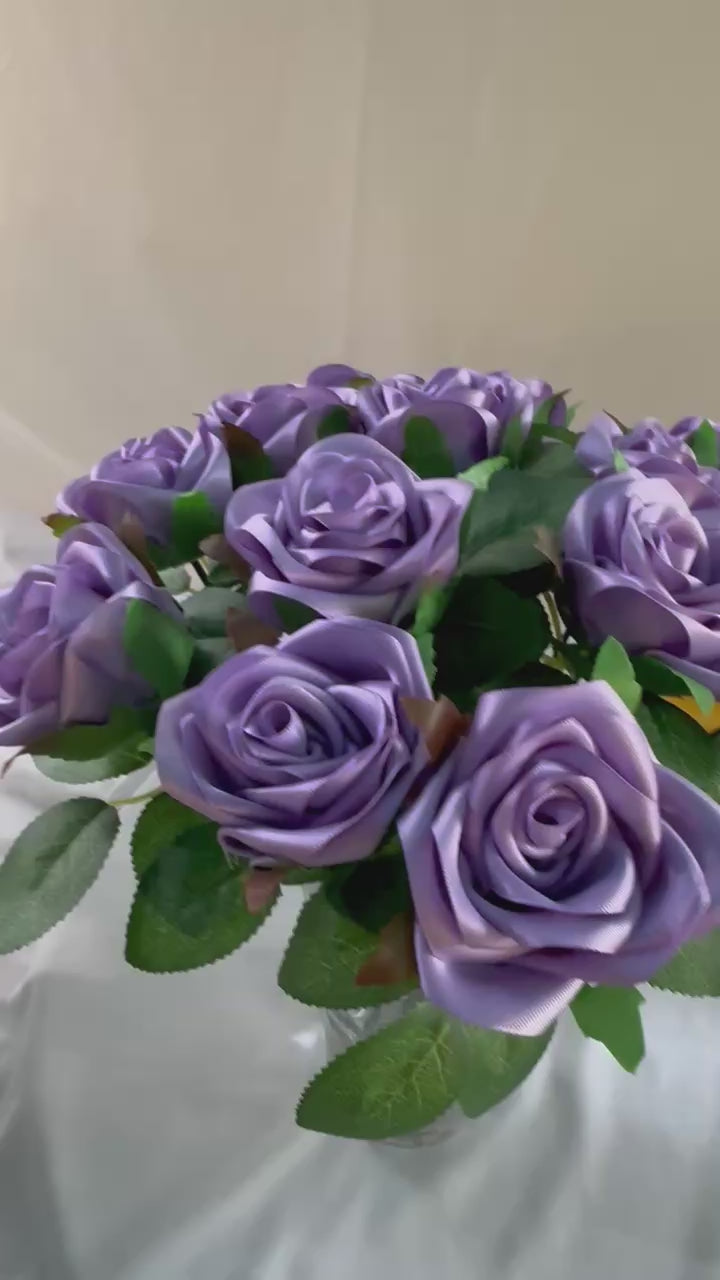 Handmade Satin Ribbon Roses — $3 Each