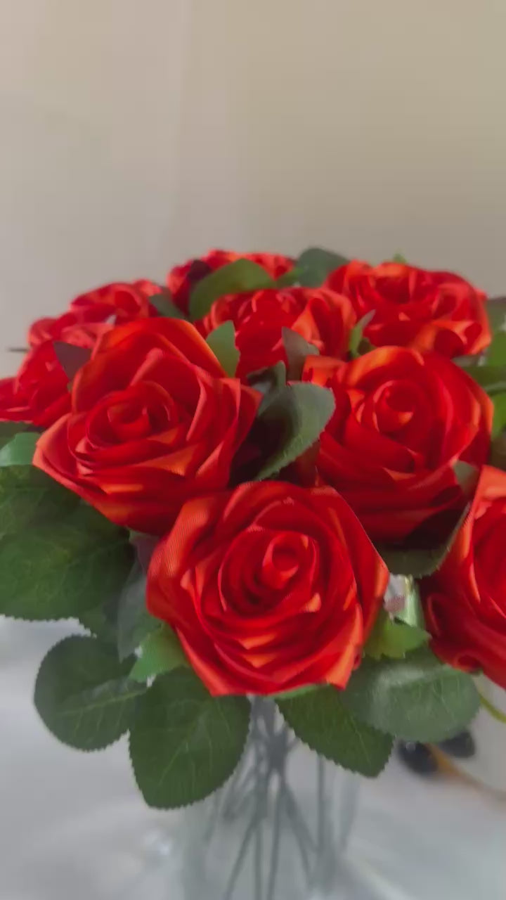 Handmade Satin Ribbon Roses — $3 Each