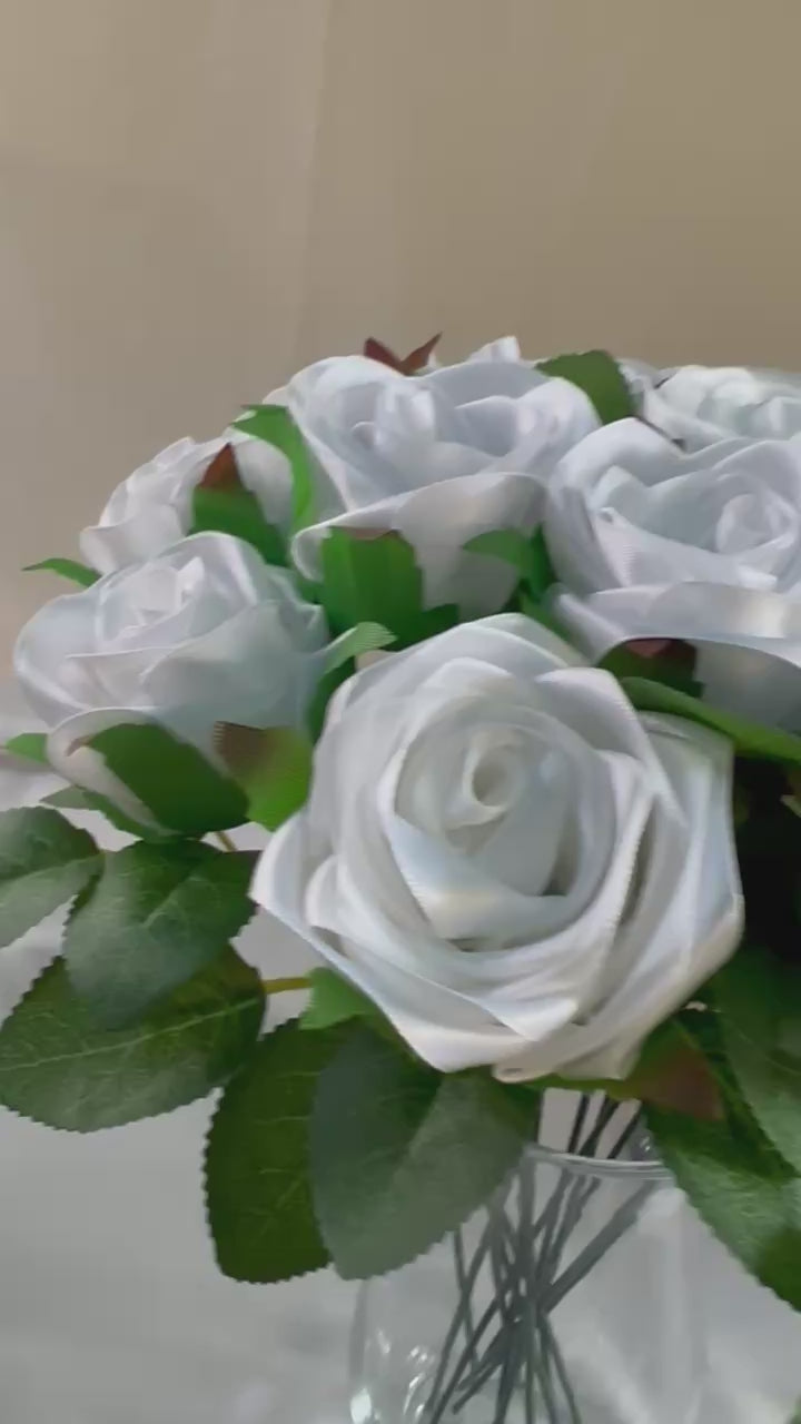 Handmade Satin Ribbon Roses — $3 Each