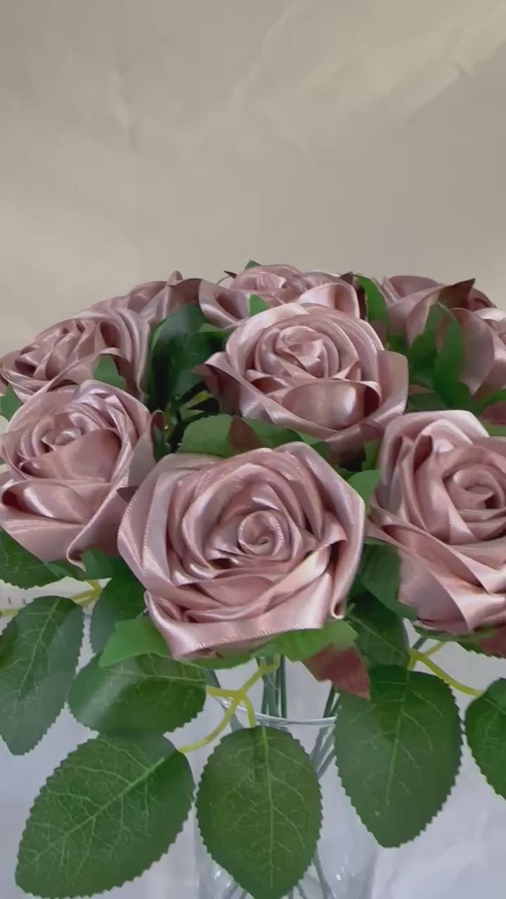 Honey’s Handmade Ribbon Roses - Blush - $3 each