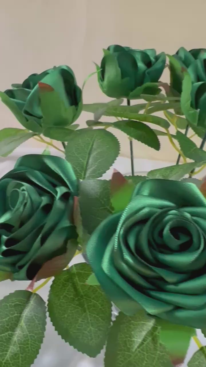 Handmade Satin Ribbon Roses — $3 Each