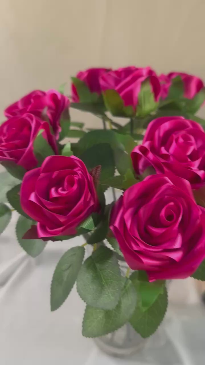 Handmade Satin Ribbon Roses — $3 Each