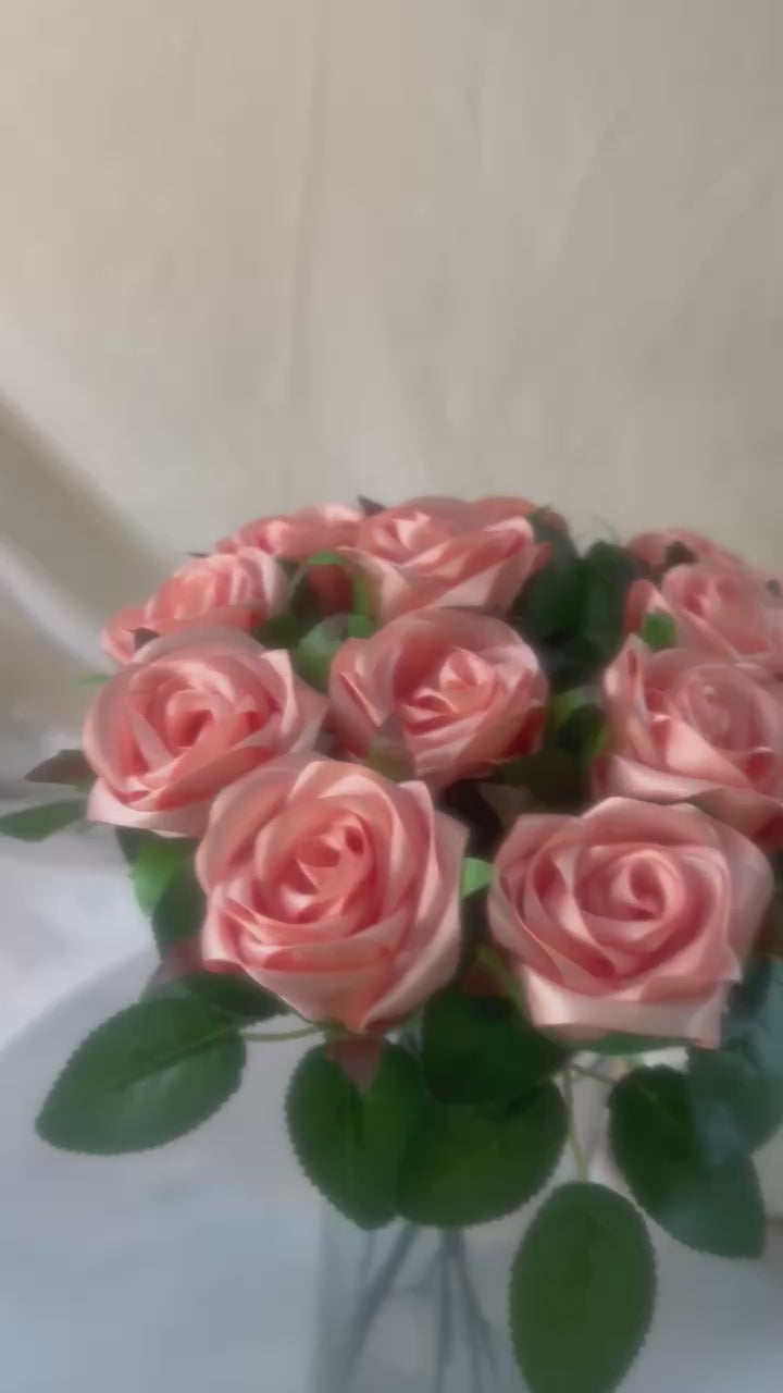 Handmade Satin Ribbon Roses — $3 Each